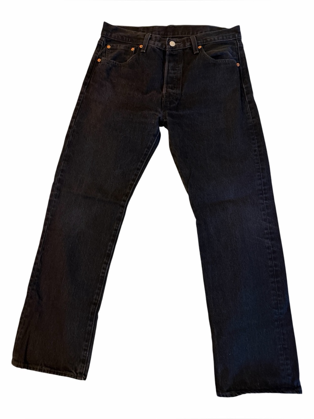 Levi’s 501 Original Fit Jeans Men’s 32x27 Black Button Fly Straight Leg 100% Cot